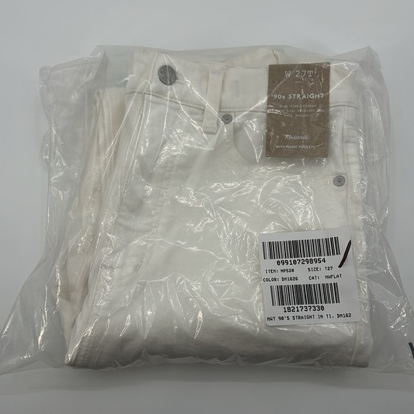 Madewell The Tall '90s Straight Jean in Tile White size 27T NWT NP520 - Picture 13 of 14